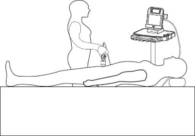 Patient And Bladder Scanner positioning for bladder examination
